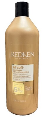 redken all soft argan oil+ 5% moisture complex conditioner 33.8oz scuffed bottle