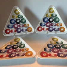 Luminarc ceramic triangle rack billiard pool parlor snack plates set of 4
