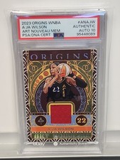 2023 Panini Origins A’ja Wilson Signed Jersey Patch Auto Vegas Aces PSA 10 POP 1