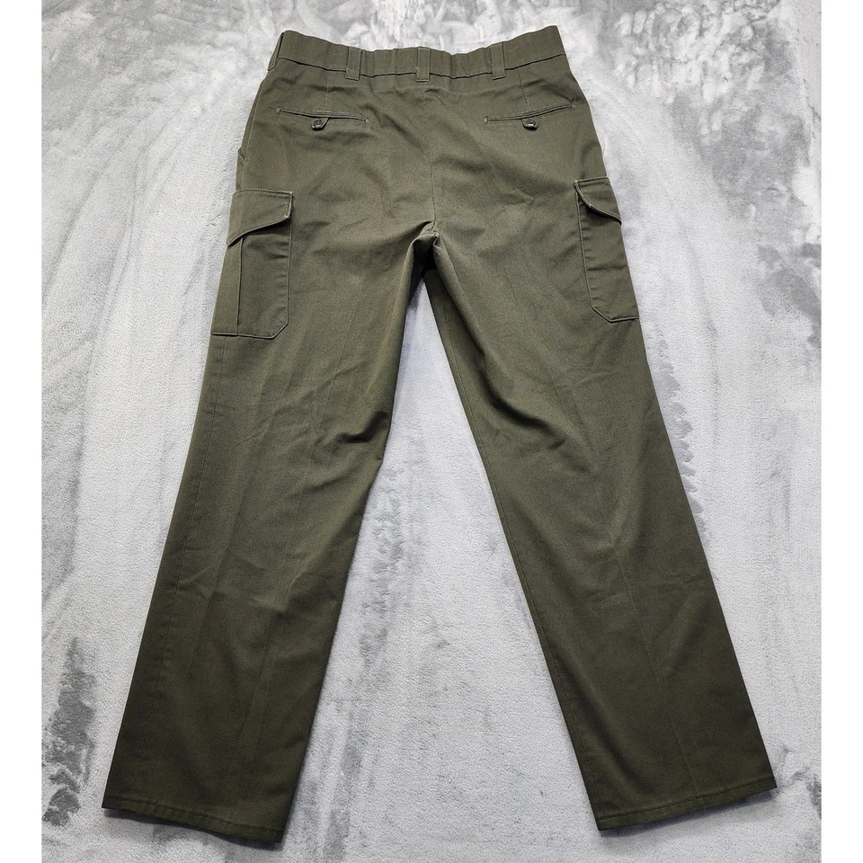 Horace Pantalones Pequeños Hombres 38 Verde Pantalón Carga Coolflex Cintura Uniforme Utilidad Foto 2 de 4