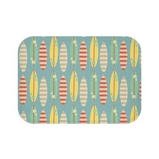 Retro Surfboard Bath Mat Beach Themed Bathroom Decor Coastal Nautical Bath Rug