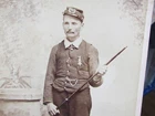 Marietta Pennsylvania Civil War veteran wearing GAR medal cabinet photograph