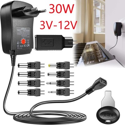 Universal Stecker Netzteil 2000mA 1,5A 3V 4,5V 5V 6V 7,5V 9V 12V 7,2W 9 Adapter