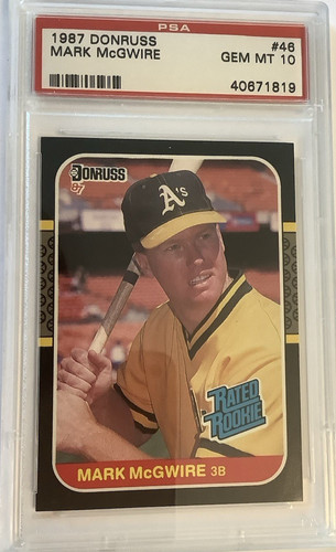 Donruss 1987 Rated Rookie Mark McGwire #46 PSA 10 Oakland Athletics
