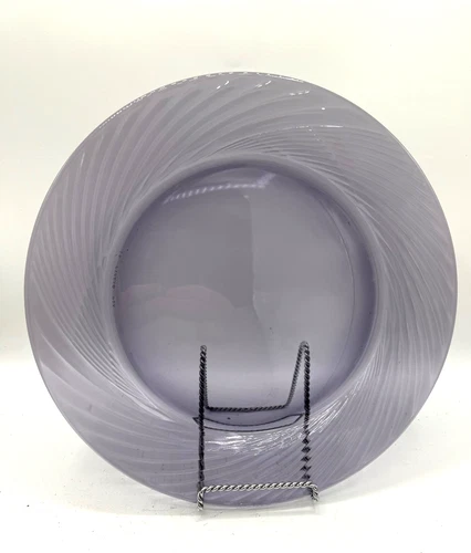 VTG Pyrex Festiva Amethyst Purple Swirl Glass 12" Chop Serving Plate Mint! Rare