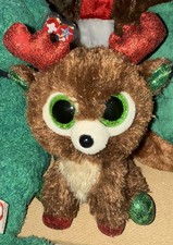 TY Beanie Boo 6” FUDGE the Reindeer, 2019 Christmas Retired