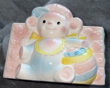 Vintage Relpo Baby Alphabet Block Ceramic Nursery Planter Made In Japan 7081