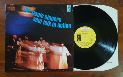 The Staple Singers LP EXCELLENT Soul Folk In Action FACTORY SAMPLE Stax UK 1004