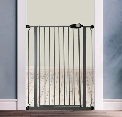 Bettacare Premium Extra Tall Puppy Gate Pressure Fit Dog Barrier Grey 75-147cm
