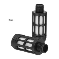 2pcs Pneumatic Muffler G 1/8 Plastic Air Compressor Exhaust Muffler Filter Black