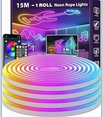 AILBTON LED Neon Lichtschlauch 15m flexibel wasserdicht Außen Fernbedienung