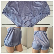 Flawed Vanity Fair Lace Nouveau Shiny Nylon Panty Velour Violet Purple 12/5XL