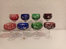 Nachtmann Bleikristall 8 farbige Kristallgläser handgeschliffen Made in Germany