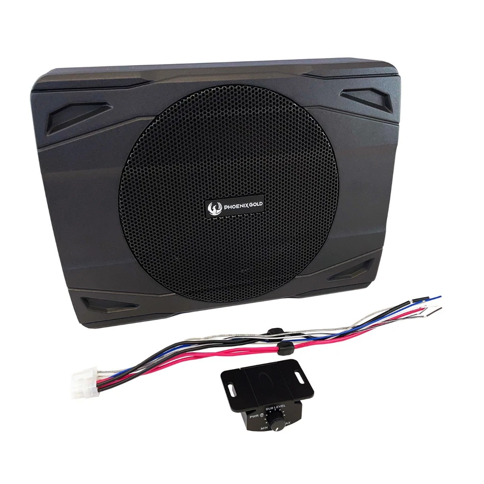 Phoenix Gold Z880 20cm Untersitz Subwoofer 80W RMS 29x21x7cm + Kabelset SSK8 - Bild 4 von 4