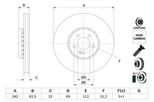 2x Bremsscheibe BOSCH 0 986 479 H41 für MERCEDES GLC X253 C253 KLASSE W213 CLS 2x Bremsscheibe BOSCH 0 986 479 H41 für MERCEDES GLC X253 C253 KLASSE W213 CLS