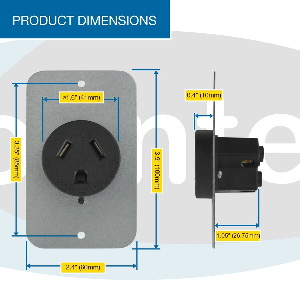 NEMA 720R Black Electrical Outlet 20A 277V Receptacle Back Side Wiring - Image 3 of 4