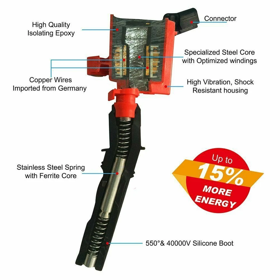 8 Ignition Coil Pack For Ford F250 F350 F450 Super Duty 5.4/6.8L V8/10 1999-2004 - Image 2 of 4