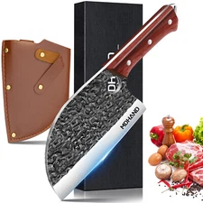 Serbian Butcher Knife Hand Forged Kitchen Chef Knife Meat Cleaver Chopping Knife