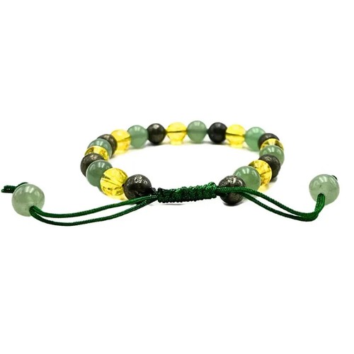 Money Crystal Bracelet 8mm | Healing Gemstone Pyrite Citrine Tiger Eye Wealth - Picture 3 of 4
