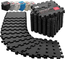 Gym Flooring Set - 18-Piece EVA Foam Interlocking Mat, Soft Protective Tiles for