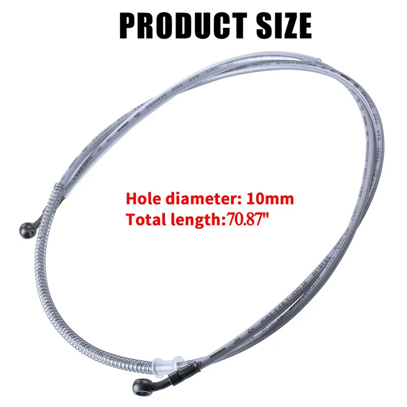 Manguera de aceite de freno de motocicleta 180 cm/70,87" M10 extremo de acero inoxidable trenzado EE. UU. Foto 3 de 4