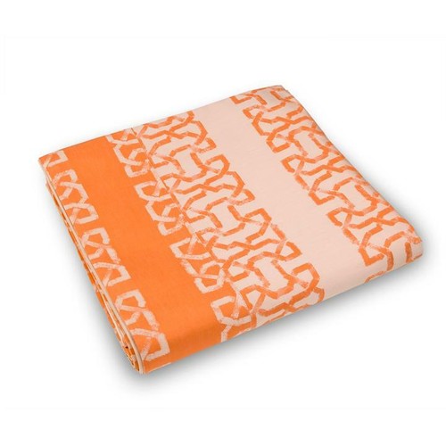PRATESI ENIGMA KING DUVET COVER 5pc SET 4 SHAM ORANGE JACQUARD ABSTRACT ITALY - Picture 3 of 9