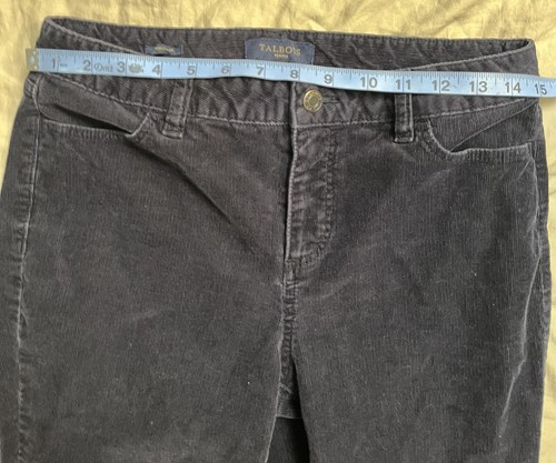 Talbots Peties heritage blue straight leg corduroy pants women's 8p pre owned - Picture 5 of 9