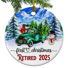 Retirement Ornament 2025 Gift for Women Men Mom Nurse Teacher First Xmas Retired
