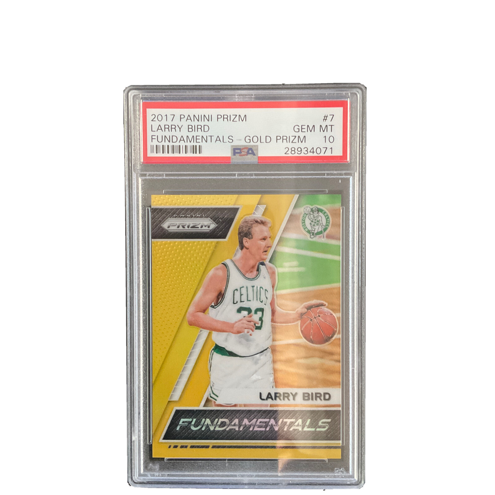2017 Panini Prizm Larry Bird Gold Prizm PSA 10 10/10 Pop 4! Awesome card! RARE!!