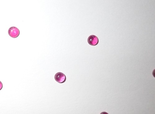Transparent Star Ruby Round 4x4 mm Cabochon 6 Rayed Lab-created Stone 5 pcs Lot - Picture 11 of 14
