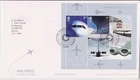 TALLENTS PMK GB ROYAL MAIL FDC 2002 JET AVIATION AIRLINERS STAMP MINIATURE SHEET