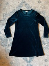 Vintage KC Spencer New York Velvet Long Sleeve Teal Dress Size 8