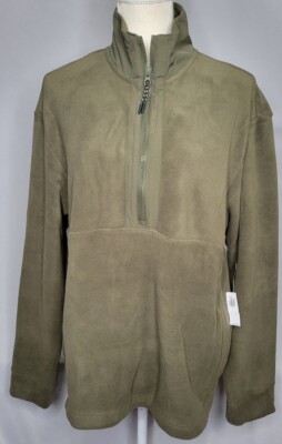 Loose Microfleece Half-Zip Sweatshirt Green Medium NWT Free Shipping (Old Navy) 