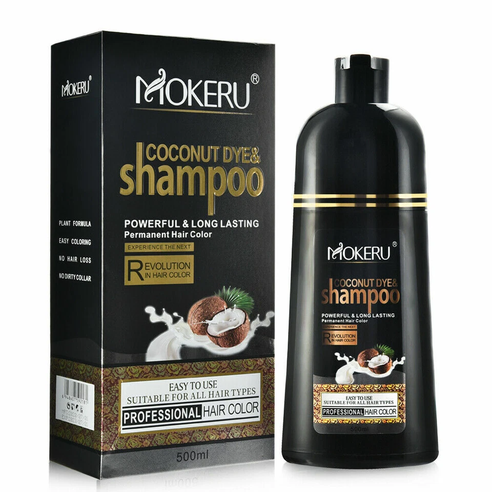 MOKERU 500ML Permanent Hair Dye Instant Fast Hair Dye Color Shampoo Coconut DYE - Image 2 of 4