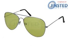 Yellow Adult Sunglasses Unisex Sunnies Shades Silver Pilot Frame AA024