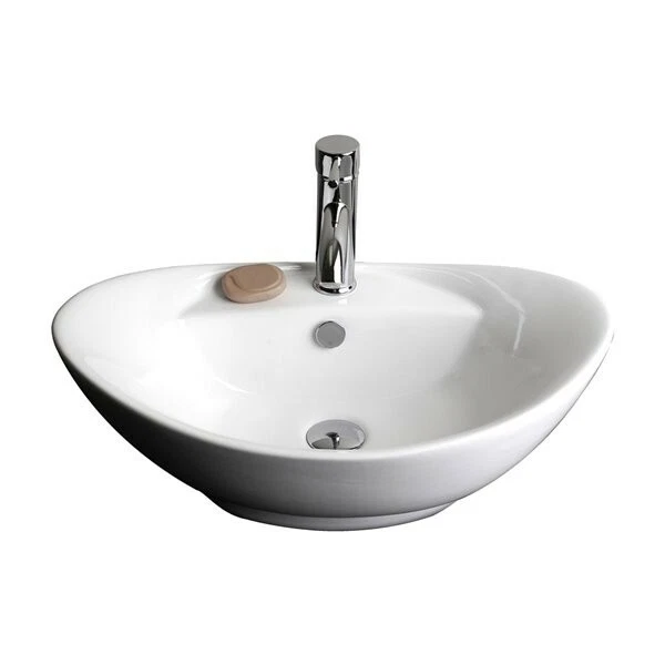American Imaginations Above-Counter Vessel - 23" - Ceramic - White Sink Basin - Image 3 of 4