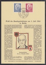 BRD Privat ETB 1964 Wahl des Bundespr&auml;sidenten Heinrich L&uuml;bke in Berlin