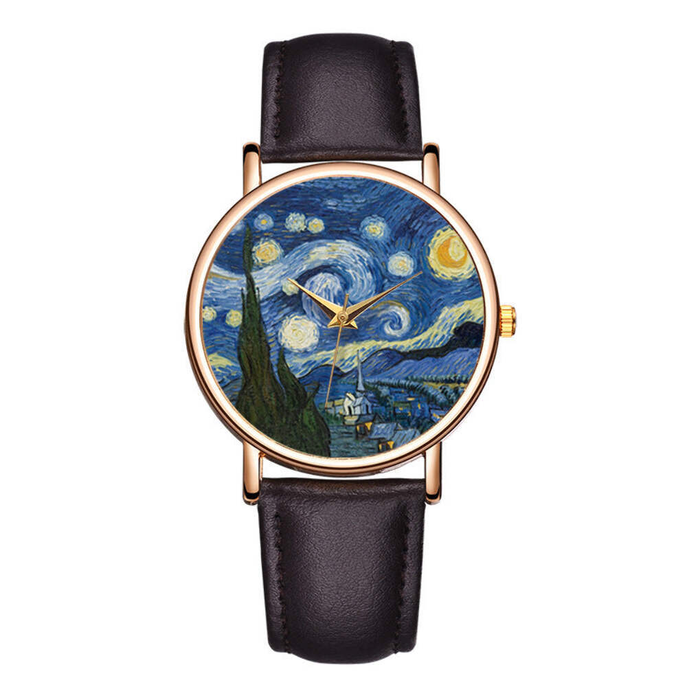 Stylish Impressionist Dial Casual Watch with Waterproof Design and Quartz Moveme