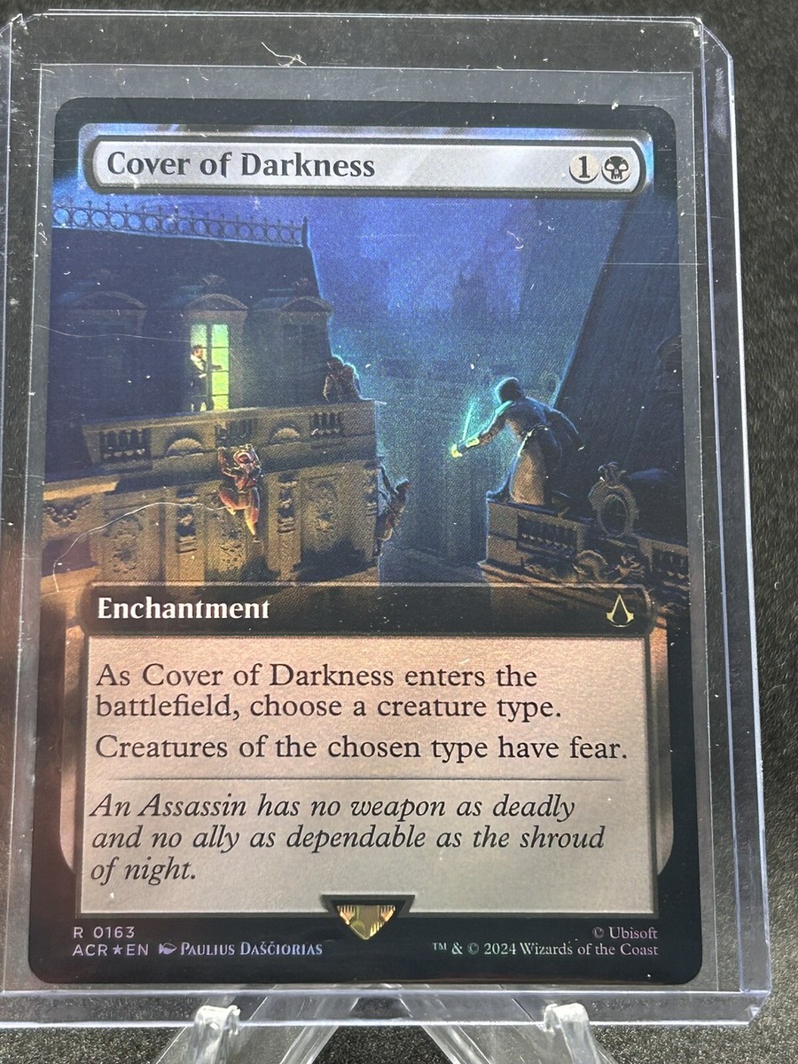 さびれた寺院 foil mtg MTG ACR - #0163 - Cover of Darkness - Extended Art Foil