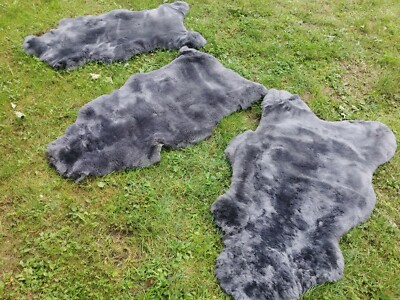 Genuine German Merino Sheepskin Sheepskin Grey Dense Wool New L - XXL