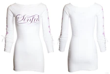 Sinful by Affliction Women's Sweater Dress Electra Biker Tattoo