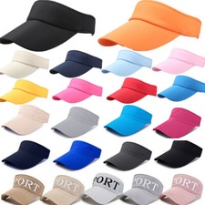 Visor Sun Hat Golf Tennis Beach Men Women Cap Adjustable Sports Plain Colors  