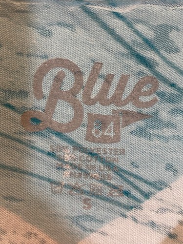 Blue 84 T Shirt Light Blue Sz S Turtle Front Short Sleeves V Neck Pullover Great - Picture 11 of 19
