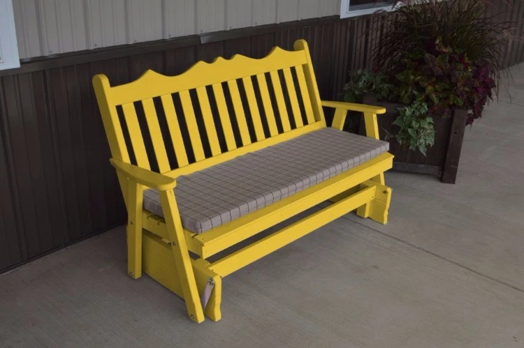 A&L Furniture Co. Amish-Made Pine Royal English Glider Benches - 3 Size Options - Image 4 of 4