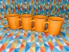 NEW FIESTAWARE 12 oz JAVA Mug set of 4 Retired Tangerine Orange FREE SHIPPING
