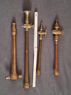 Lance à Incendie Ancienne En Cuivre Et Laiton – Pompiers – Pièce Déco Vintage