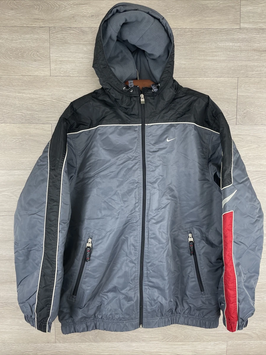 Nike Snowboarding Ski Hooded Full Zip Jacket Mens Size Medium Grey