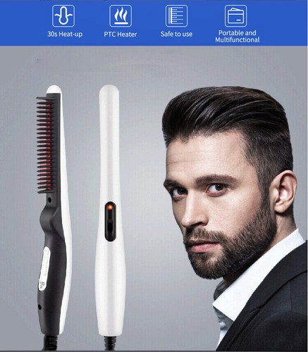Professional Beard Straightener Styling Brush Electric for Men's Hair Beard Comb - Picture 5 of 12