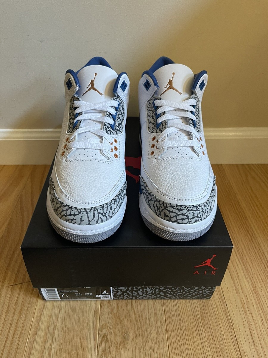 Air Jordan 3 Retro True Blue Wizards GS DM0967-148 SIZE 7Y (8.5