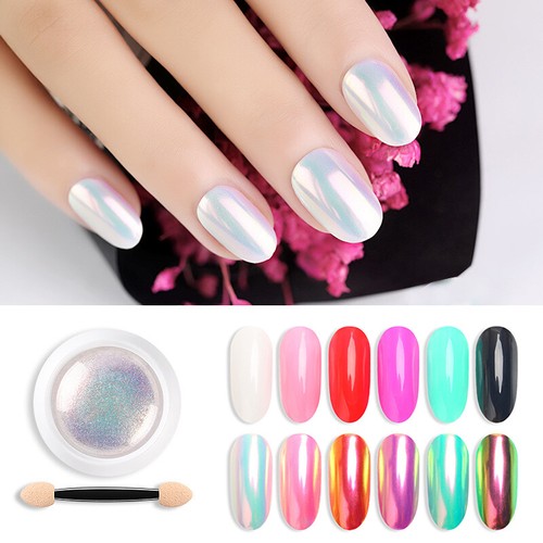 Farbe Wechsel Neon Aurora Meerjungfrau Nail Art Glitzer Pulver Spiegel Chrom ✪ 〒 - Bild 3 von 13
